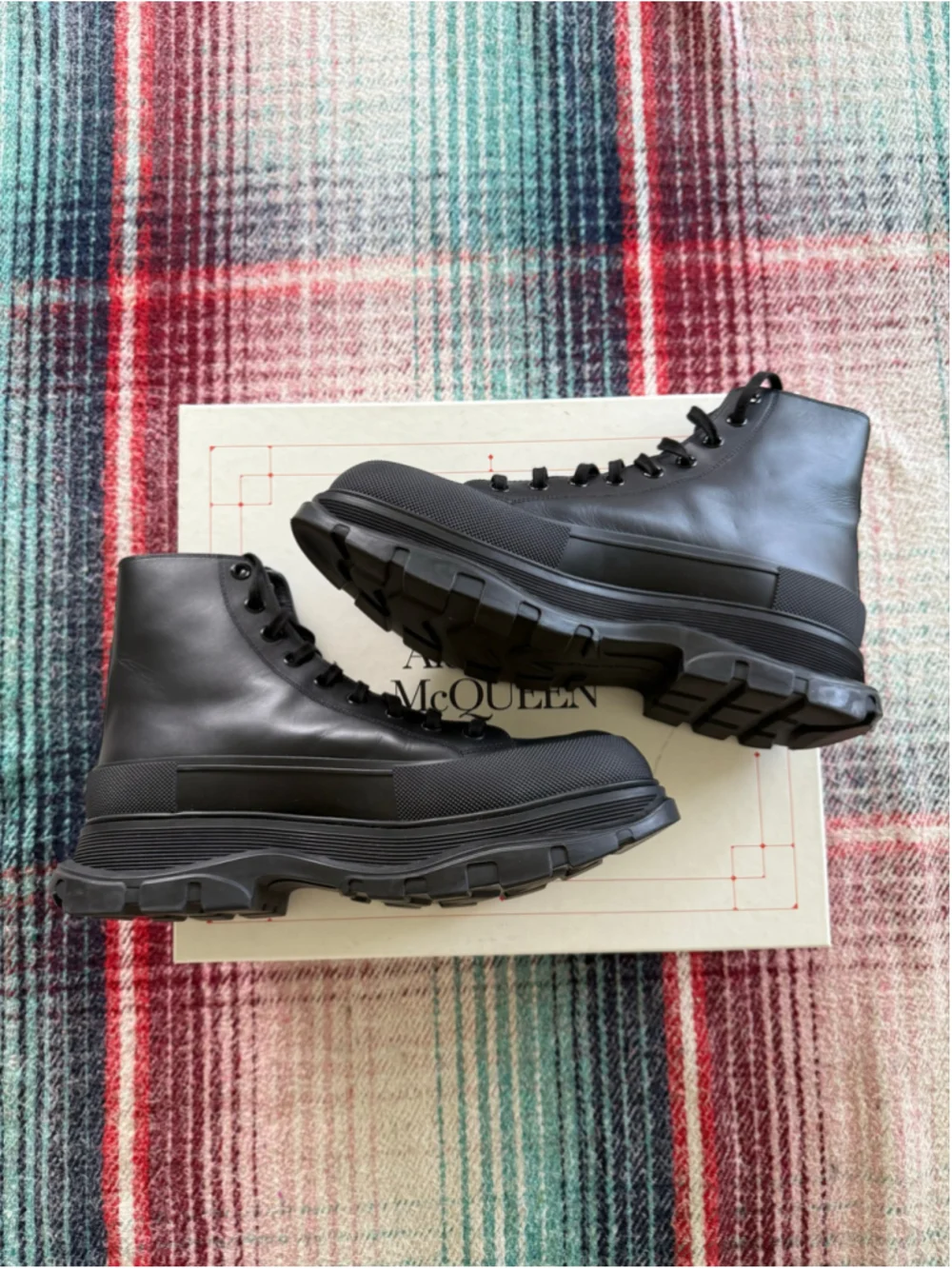 Alexander McQueen Men's Graffiti Tread Slick Boots 44